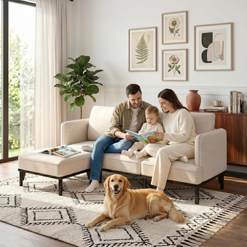 Seater shaped sofa with - 3, l