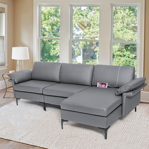 Modern fabric sectional - modern,