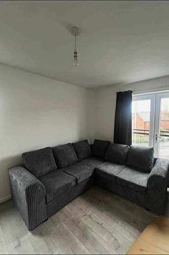 Grey striped fabric corner - striped,