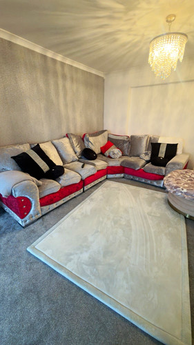 Grey red velvet corner - grey,