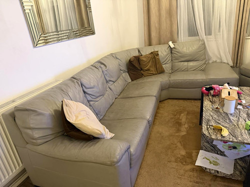 Dfs grey leather corner - dfs,