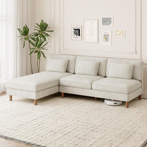 Corduroy seater sofa - 3, 249cm