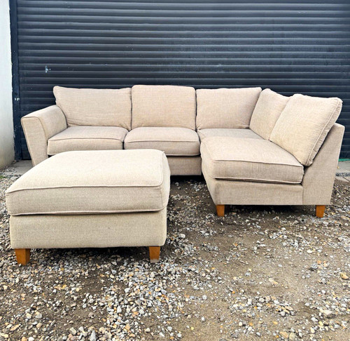 Beige scs shaped corner sofa - shaped,