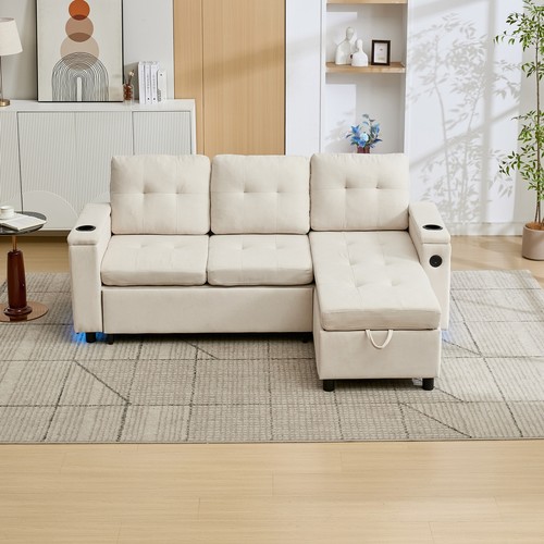 Shaped sofa bed seater - bed, 3