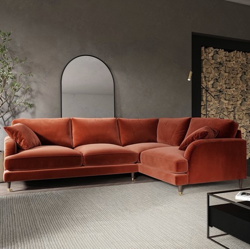 Seater sofa shaped - sofa, velvet