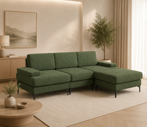 Shaped chenille sofa - shaped,