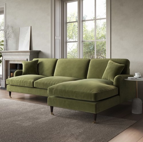 Seater sofa shaped velvet - 4, l-shaped