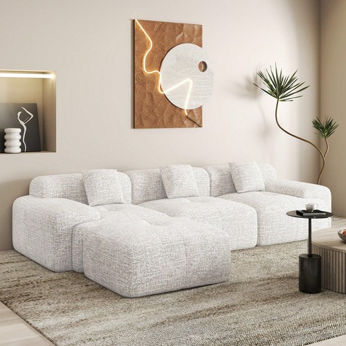 Shaped modular sofa chenille - sofa,
