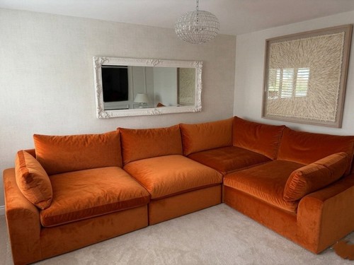 Orange shape corner sofa - orange,
