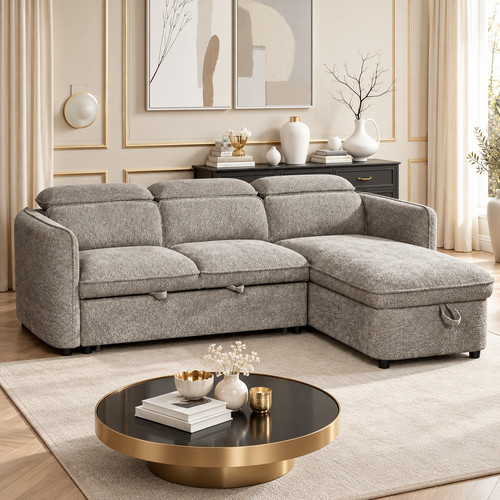 Capri grey corner sofa - grey, l