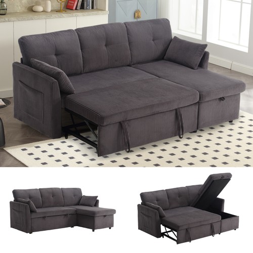 Grey seater sofa - sofa, bed