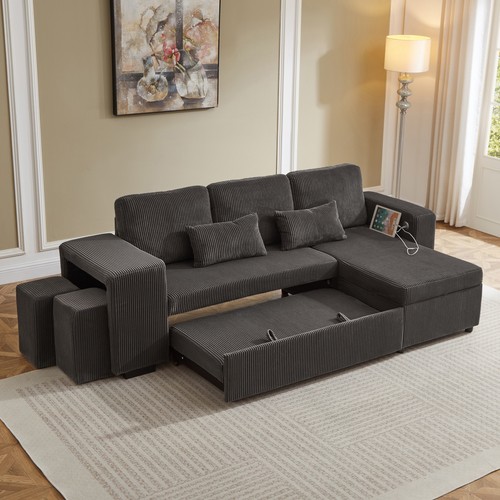 Corner sofa bed convertible - sofa, l