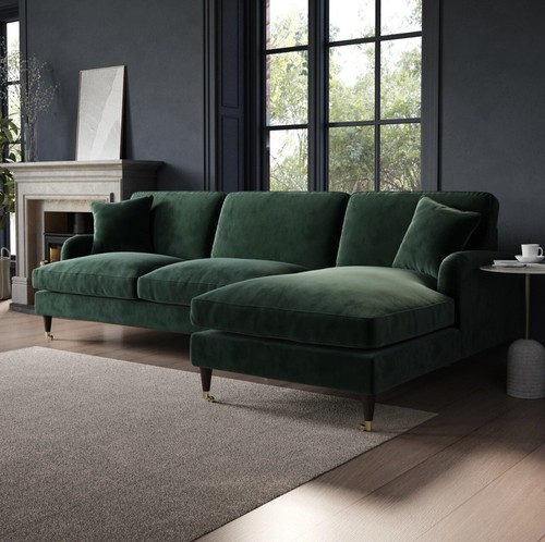 Seater sofa shaped velvet - seater,