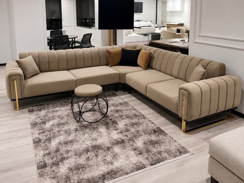 Modern beige shaped - beige, l