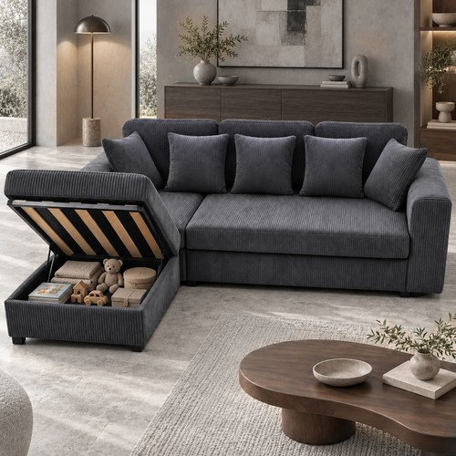 Shaped corner sofa 3seater - l-shaped,