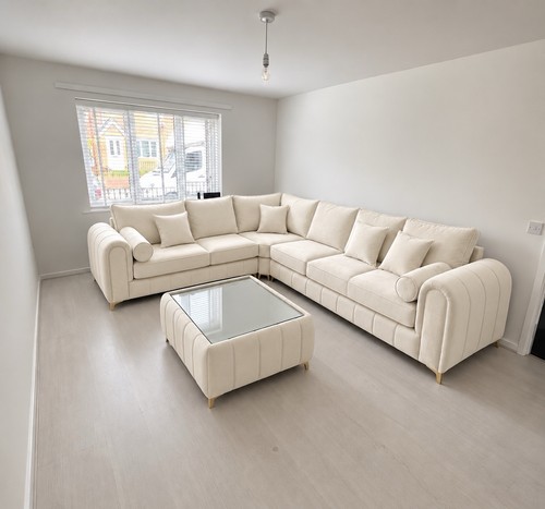 Beige corner sofa - beige,