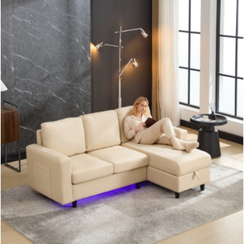Shaped sofa with storage - sofa, 3