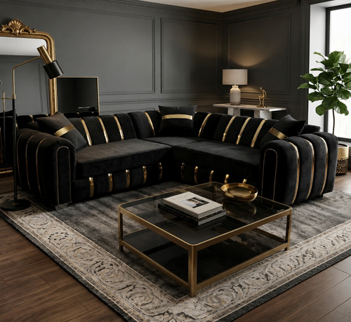 Lilly black shaped corner - l,