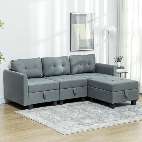 Tufted modular sectional sofa - modular,