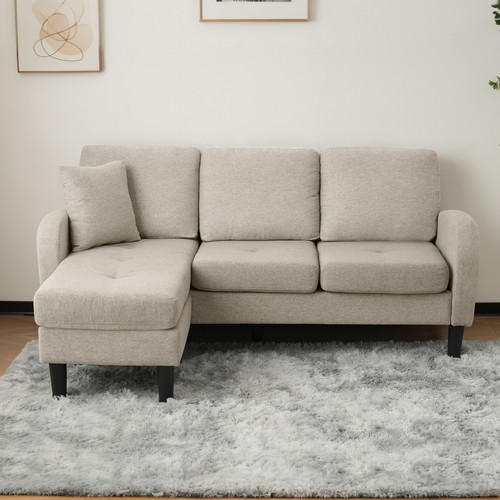 Seater sofa linen shaped - sofa, l-shaped